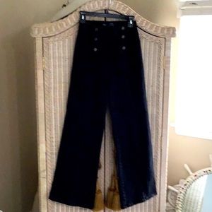 Biden Wide Leg Sailor Jeans in faded black denim. Never Worn!